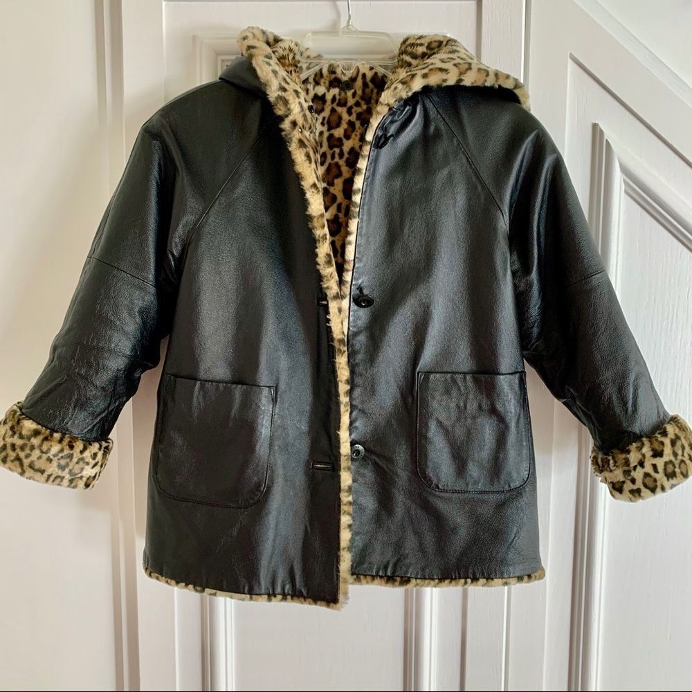 Wilson’s Leather Cheetah Reversible Coat‎ M